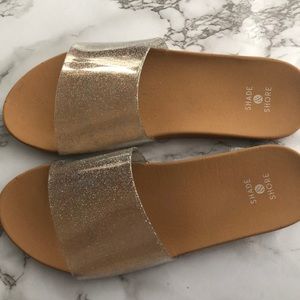 Pixie glitter slide sandals